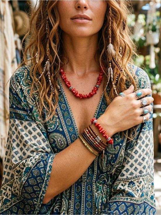 Hand Crafted Jewelry - Genuine coral Necklace set